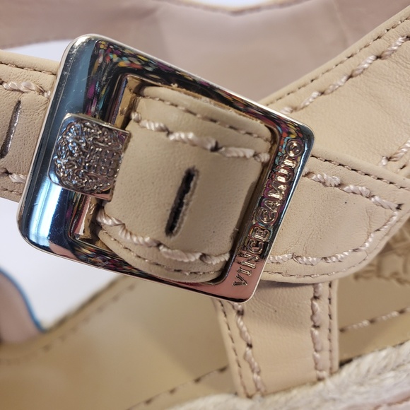 Vince Camuto NWOT Teal and Tan Espadrille Wedges - Picture 6 of 6